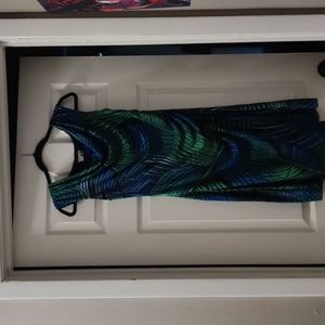 London Times Blue/Green Dress, Size 6